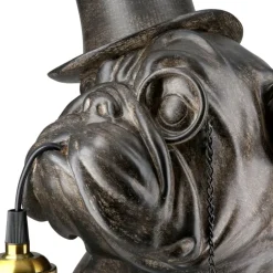Tischlampe Mops BUDDY braun Höhe 42 cm