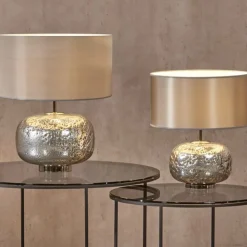Tischlampe silber Vulcanic Kaheku Höhe 50 cm