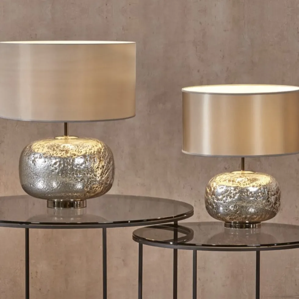 Tischlampe silber Vulcanic Kaheku Höhe 50 cm