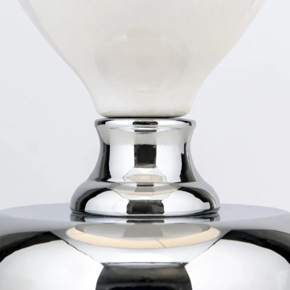Tischlampe weiß Odelia chrom Höhe 48 cm