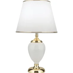 Tischlampe weiß ODELIA gold Höhe 48 cm