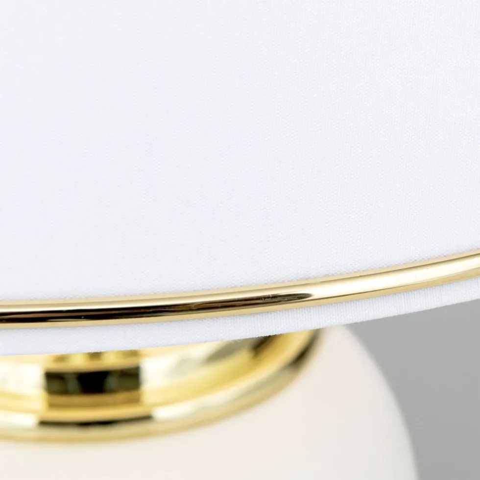 Tischlampe weiß ODELIA gold Höhe 48 cm