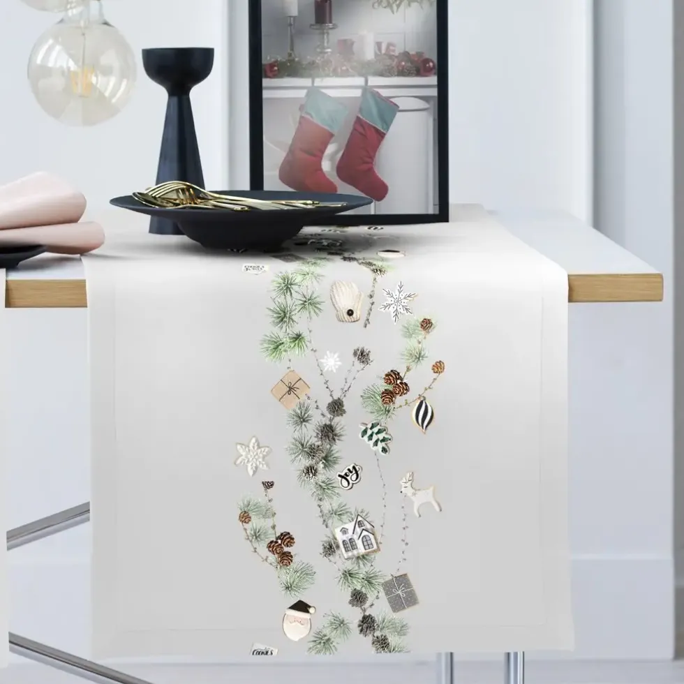 Tischläufer modern Weihnachten Apelt 3711 grau 46×140 cm