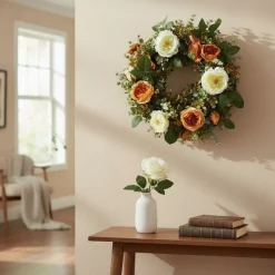 Türkranz Blumenkranz Eukalyptus mit Rosen Durchmesser 30 cm