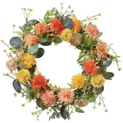 Türkranz Blumenkranz Frühling Deko Dahlien Durchmesser 45 cm