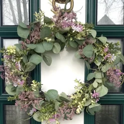 Türkranz Frühling Blütenkranz modern lila D 40 cm