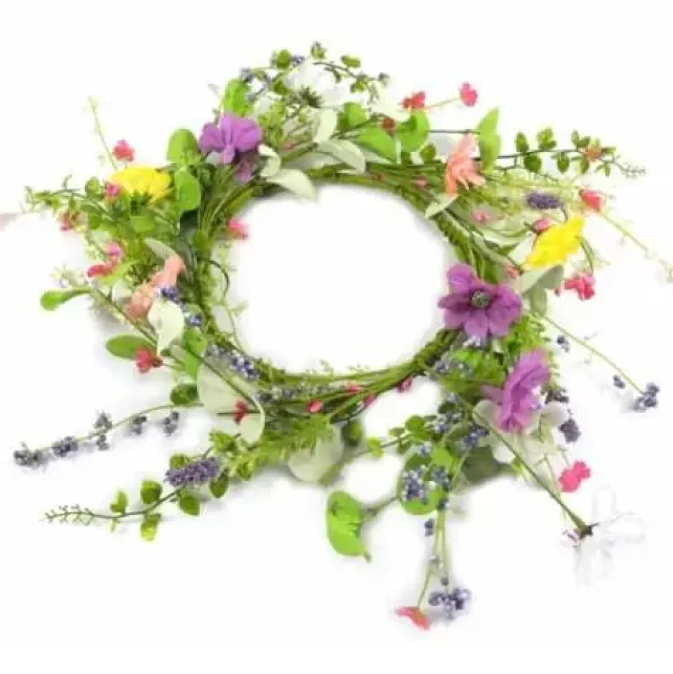 Türkranz Frühling modern Blätterkranz bunt 40 cm