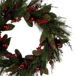 Türkranz Weihnachten Tannenkranz mit Kugeln BRENDA D 65 cm