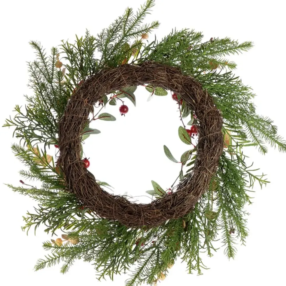 Türkranz Weihnachten Tannenkranz Beere AURELIA D 55 cm