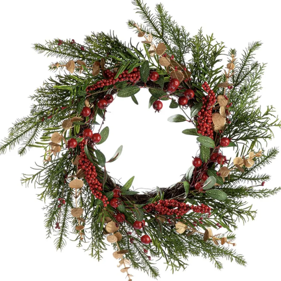 Türkranz Weihnachten Tannenkranz Beere AURELIA D 55 cm