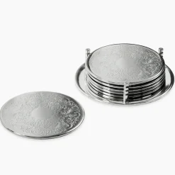 Untersetzer BRÜGGE Edzard silber 6er Set d 9 cm
