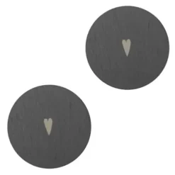 Untersetzer Schiefer Deko Räder Design HERZ 2er Set D 10 cm