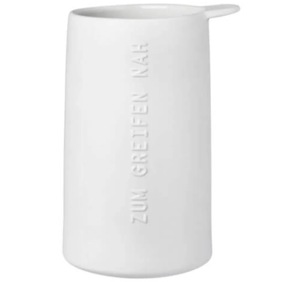 Utensilienhalter Kochlöffelhalter Porzellan ZUM GREIFEN NAH Räder Design weiß H 17 cm