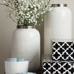 Vase Deko modern Saigon GiftCompany weiß