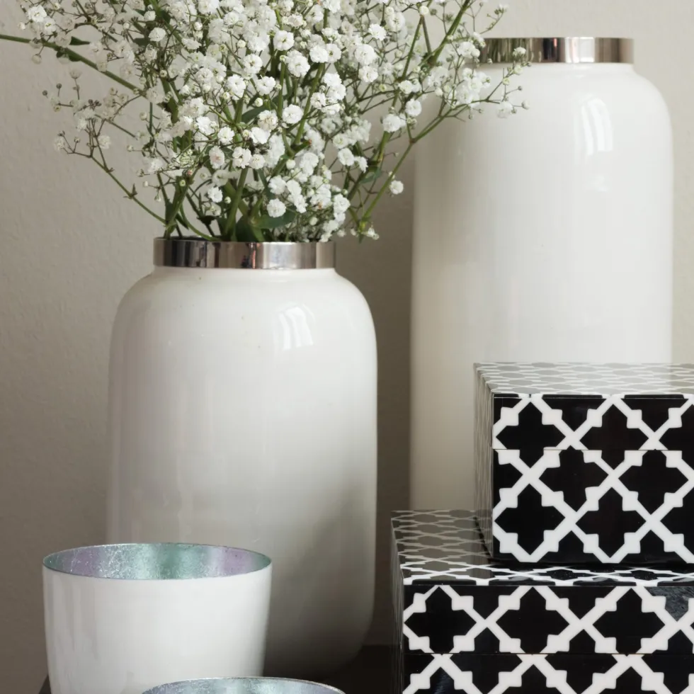 Vase Deko modern Saigon GiftCompany weiß