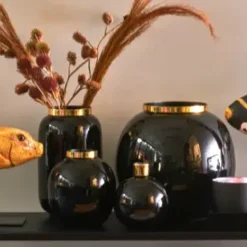 Vase modern rund Saigon GiftCompany schwarz