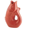 Vase MONSIEUR CARAFON coral red GiftCompany H 13 cm