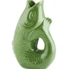 Vase MONSIEUR CARAFON green bay GiftCompany H 13 cm