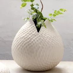 Vase Steingut klein ASA Carve Höhe 18 cm