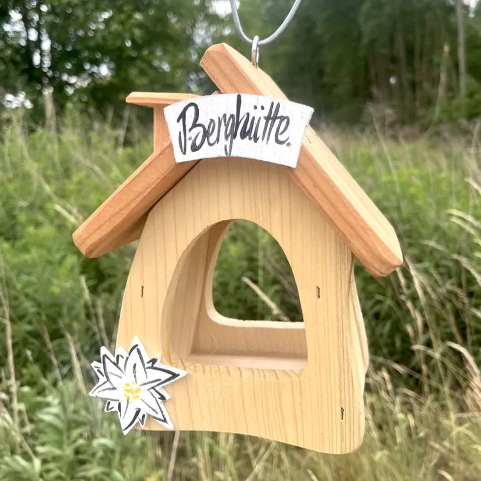 Vogelfutterhaus hängend Berghütte Vogelvilla