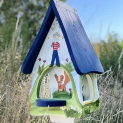 Vogelfutterhaus mit Ständer bunt Papageno Vogelvilla Höhe 45 cm