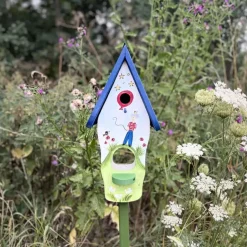 Vogelfutterhaus mit Ständer Bunt PAPAGENO Vogelvilla Höhe 50 cm