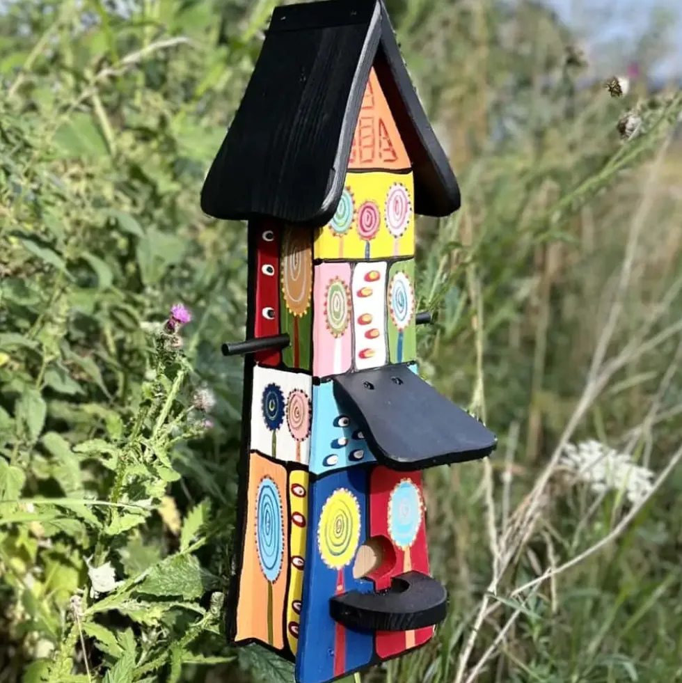 Vogelfutterhaus mit Ständer groß Luftschloss Vogelvilla Höhe 52 cm
