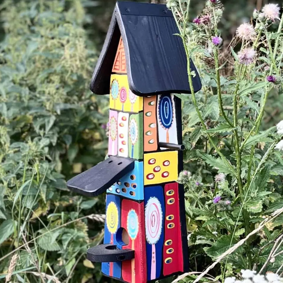 Vogelfutterhaus mit Ständer groß Luftschloss Vogelvilla Höhe 52 cm