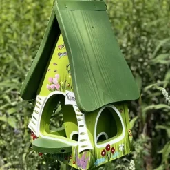 Vogelfutterhaus mit Ständer grün Traumhaus Vogelvilla Höhe 45 cm