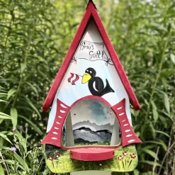 Vogelfutterhaus mit Ständer groß Grüss Gott Vogelvilla Höhe 45 cm