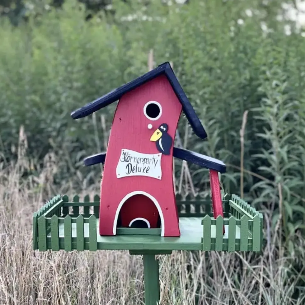 Vogelfutterhaus mit Ständer KÖRNERPARTY Vogelvilla Höhe 45 cm