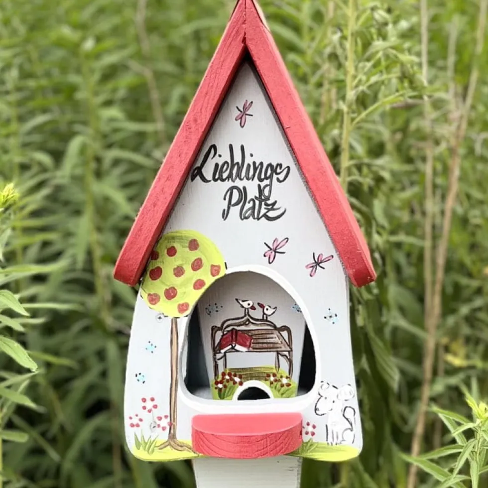 Vogelfutterhaus mit Ständer LIEBLINGSPLATZ Vogelvilla Höhe 33 cm