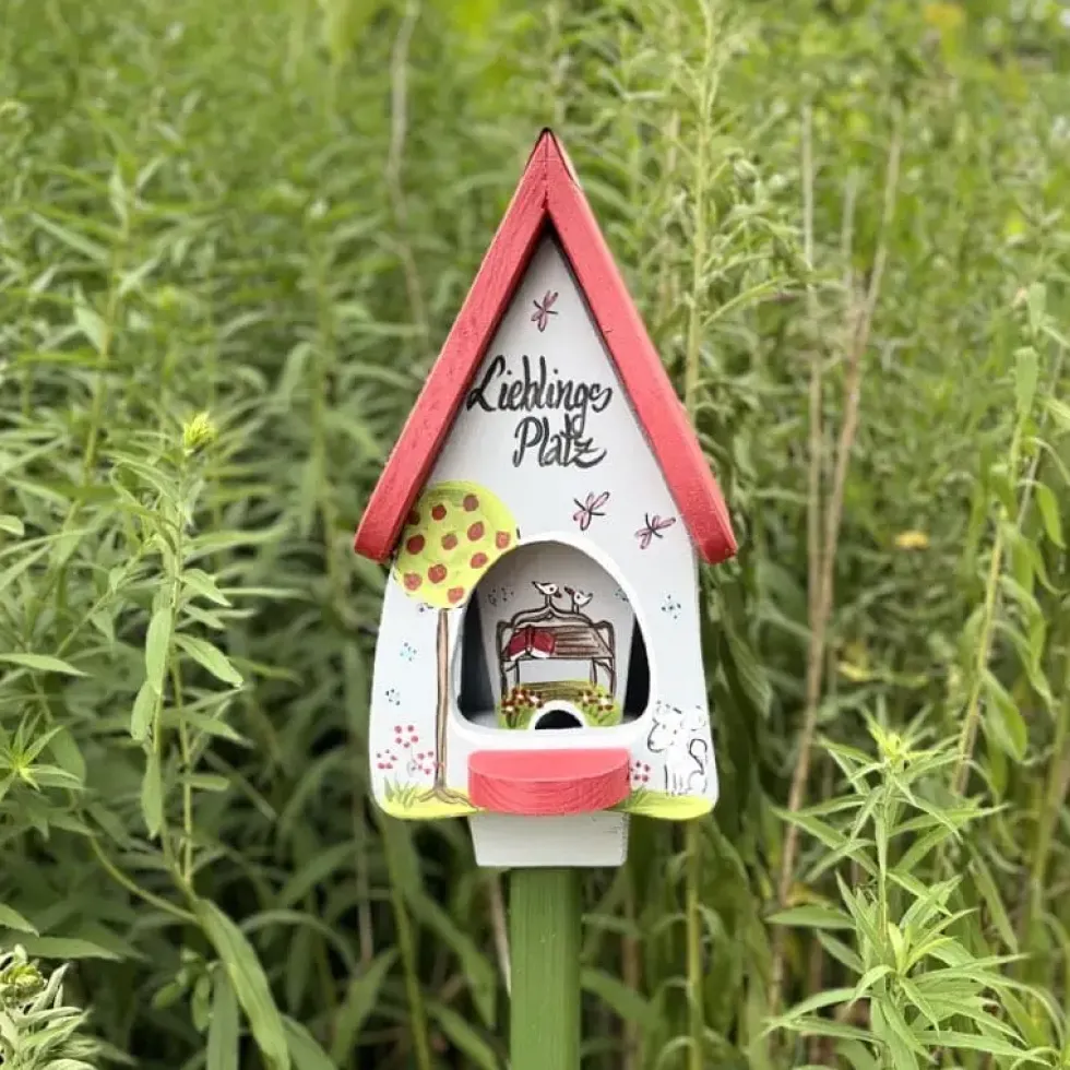 Vogelfutterhaus mit Ständer LIEBLINGSPLATZ Vogelvilla Höhe 33 cm