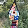 Vogelhaus auf Ständer Traumwelt bunt Vogelvilla Höhe 62 cm