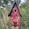 Vogelhaus groß mit Ständer Tier des Waldes Vogelvilla Höhe 50 cm