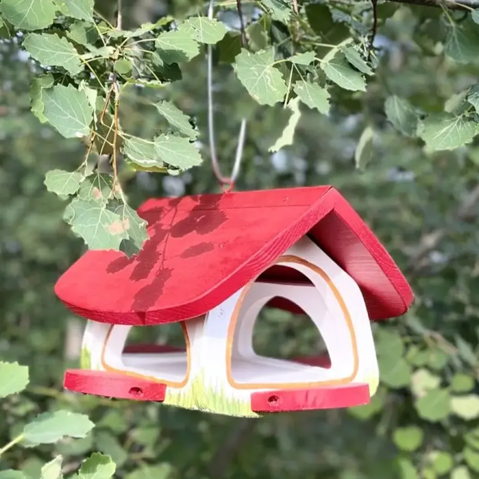 Vogelhaus hängend wetterfest Futterscheune Vogelvilla Höhe 22 cm