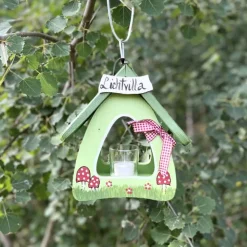 Vogelhaus Laterne hängend LICHTVILLA grün Vogelvilla Höhe 23 cm