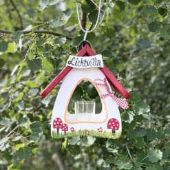 Vogelhaus LICHTVILLA Laterne hängend weiß Vogelvilla Höhe 23 cm