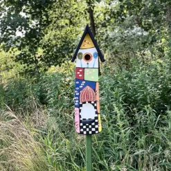 Vogelhaus mit Ständer groß WUNSCHWELT Vogelvilla Höhe 61 cm