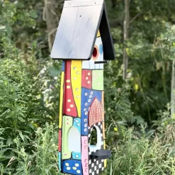 Vogelhaus mit Ständer groß WUNSCHWELT Vogelvilla Höhe 61 cm