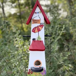 Vogelhaus mit Ständer groß Zwitscherstube Vogelvilla Höhe 52 cm