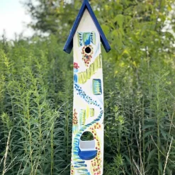 Vogelhaus mit Ständer Mykonos Vogelvilla Höhe 84 cm