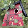 Vogelhaus Nistkasten bunt Wildtiere Vogelvilla Höhe 23 cm