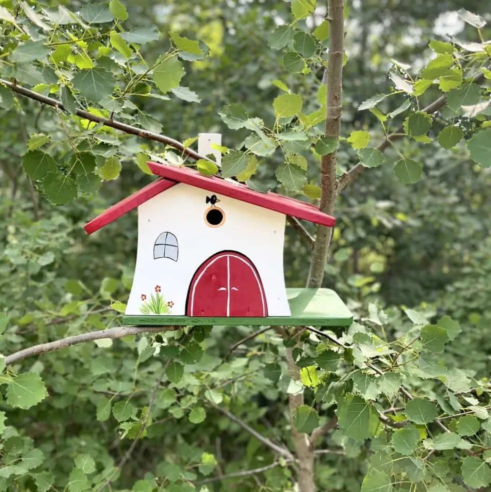 Vogelhaus Nistkasten Handgemacht WALDSCHÄNKE Vogelvilla Höhe 30 cm