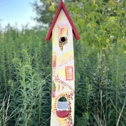 Vogelhaus Nistkasten mit Ständer Siena Vogelvilla Höhe 84 cm