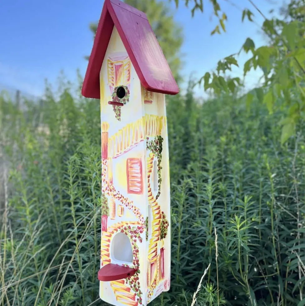 Vogelhaus Nistkasten mit Ständer Siena Vogelvilla Höhe 84 cm