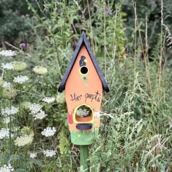 Vogelhaus Nistkasten mit Ständer Hier Piept’s Vogelvilla Höhe 50 cm