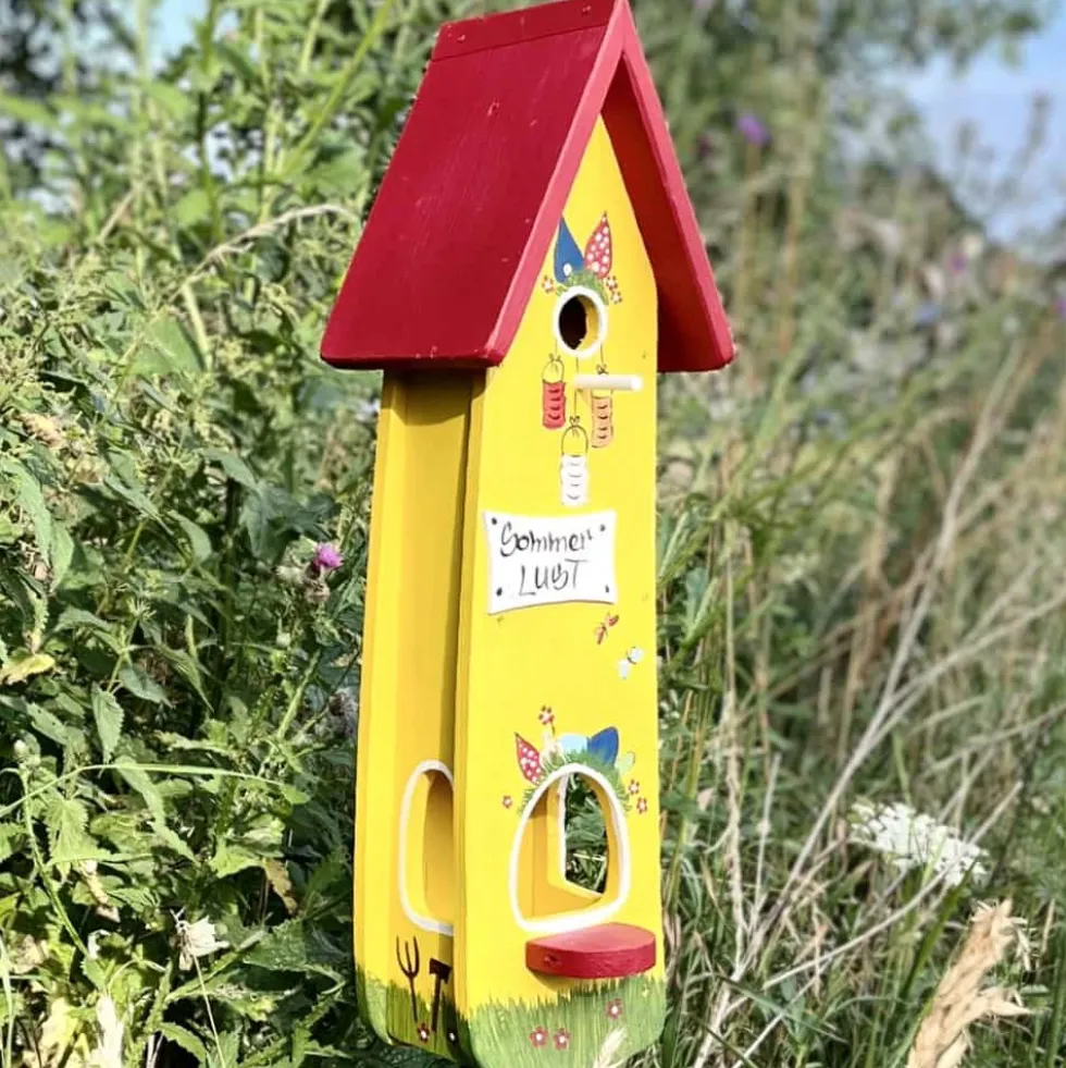 Vogelhaus Nistkasten mit Ständer SOMMERLUST Vogelvilla Höhe 61 cm