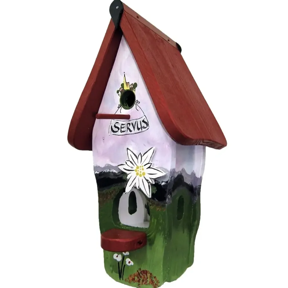 Vogelhaus Nistkasten mit Ständer EDELWEISS Vogelvilla Höhe 50 cm