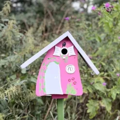 Vogelhaus Nistkasten mit Ständer 70 GEBURTSTAG Vogelvilla Höhe 33 cm